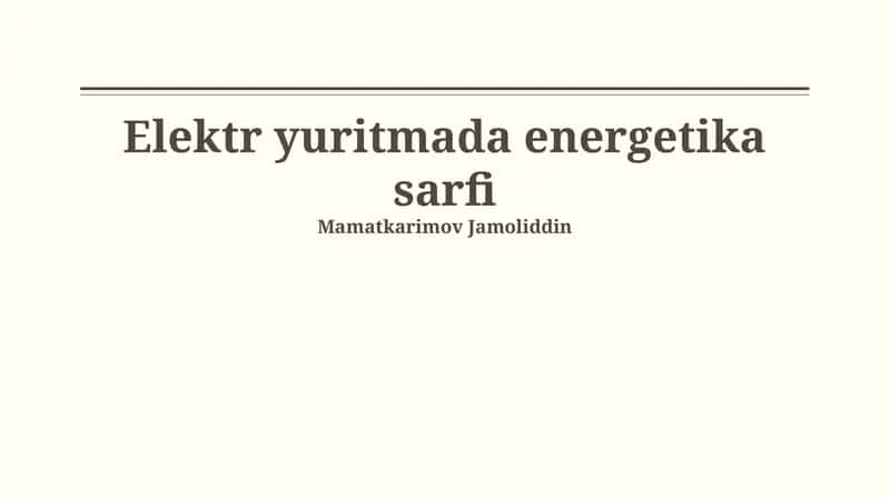 Elektr yuritma energiyasi 1