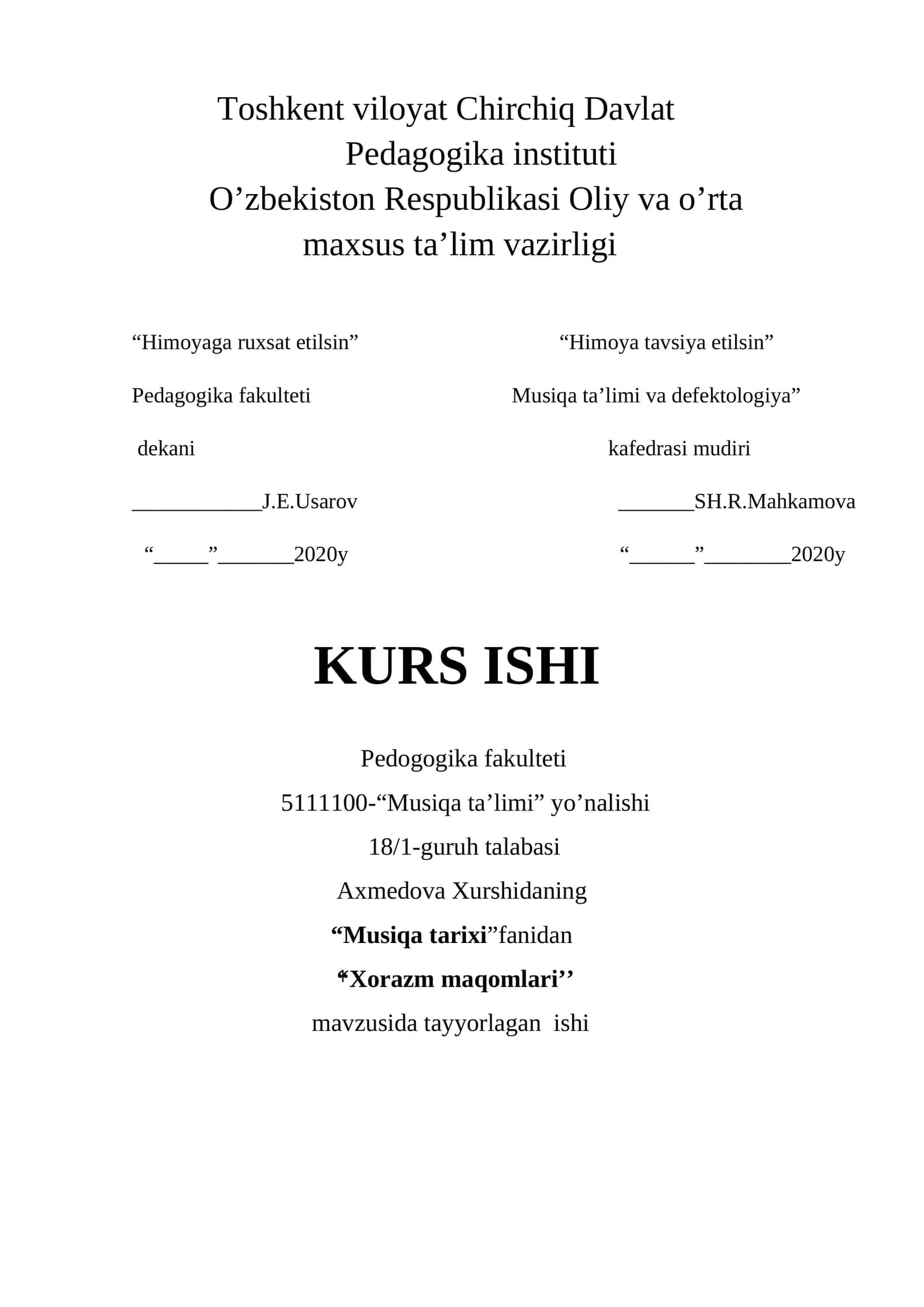 Xorazm maqomlari 1