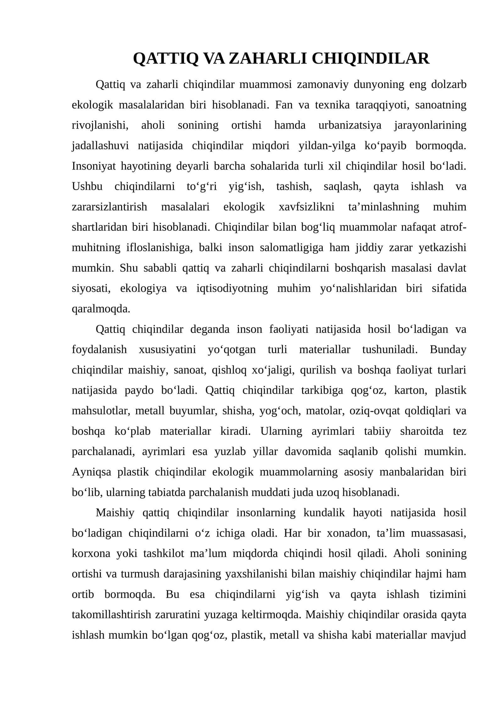 QATTIQ VA ZAHARLI CHIQINDILAR 1