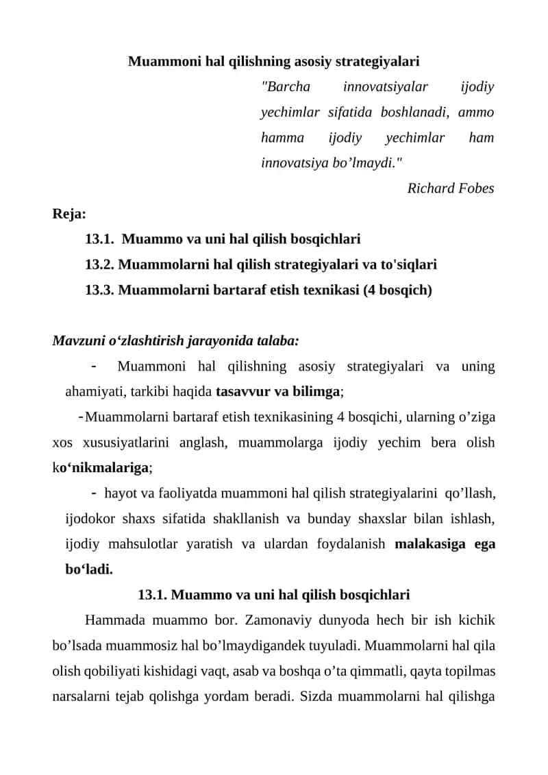 Muammoni hal qilishning asosiy strategiyalari 1