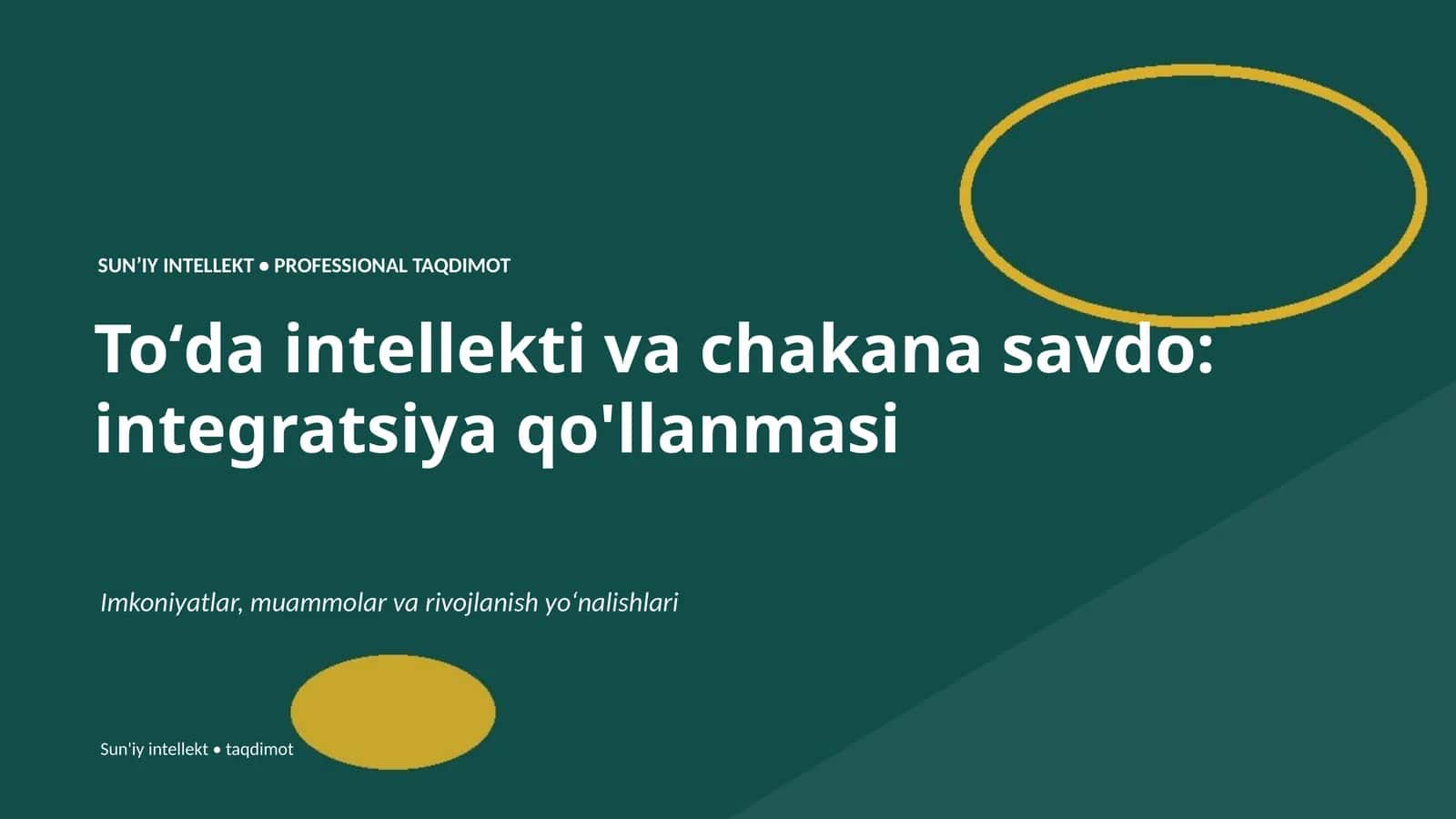 Sunʼiy intellekt • Professional taqdimot 1
