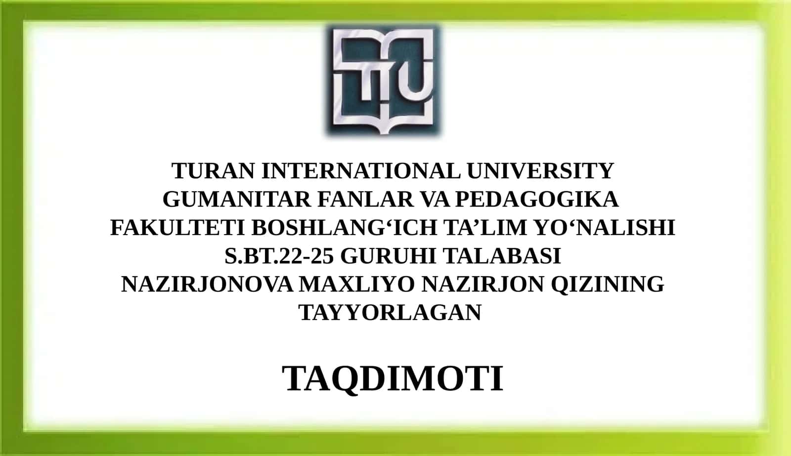 Boshlang‘ich sinflarda tekshiruv diktant va unitashkiletish 1