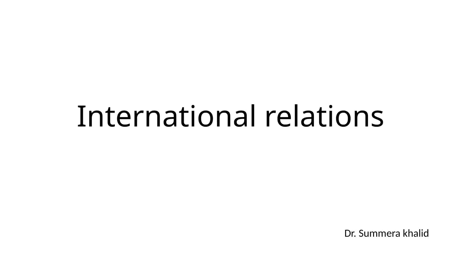 International relations 1