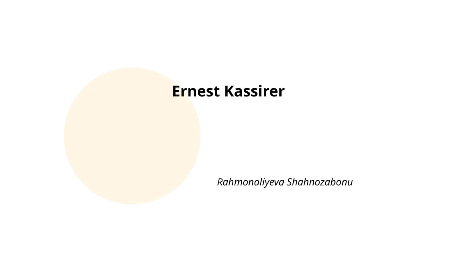 Ernst Kassirer va simvolik ong 1