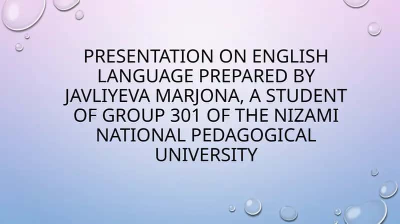 Presentation on English language 1