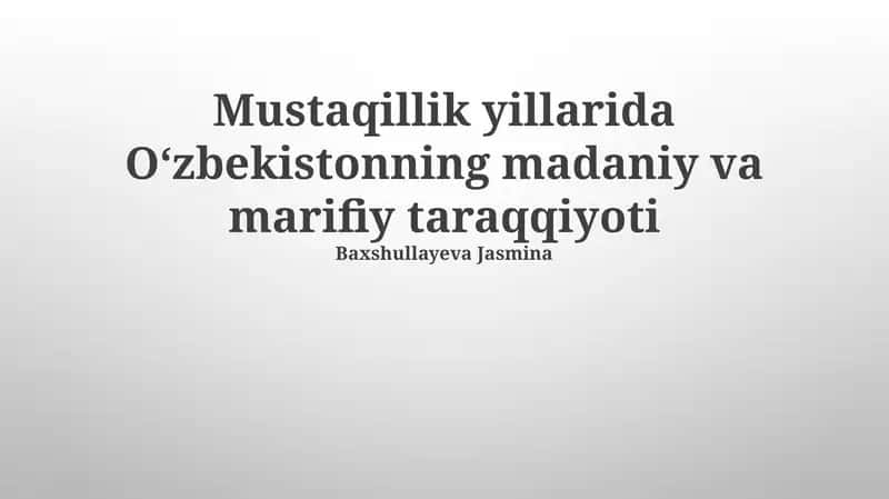 Milliy Qadriyatlar va Madaniy Merosni Asrash 1