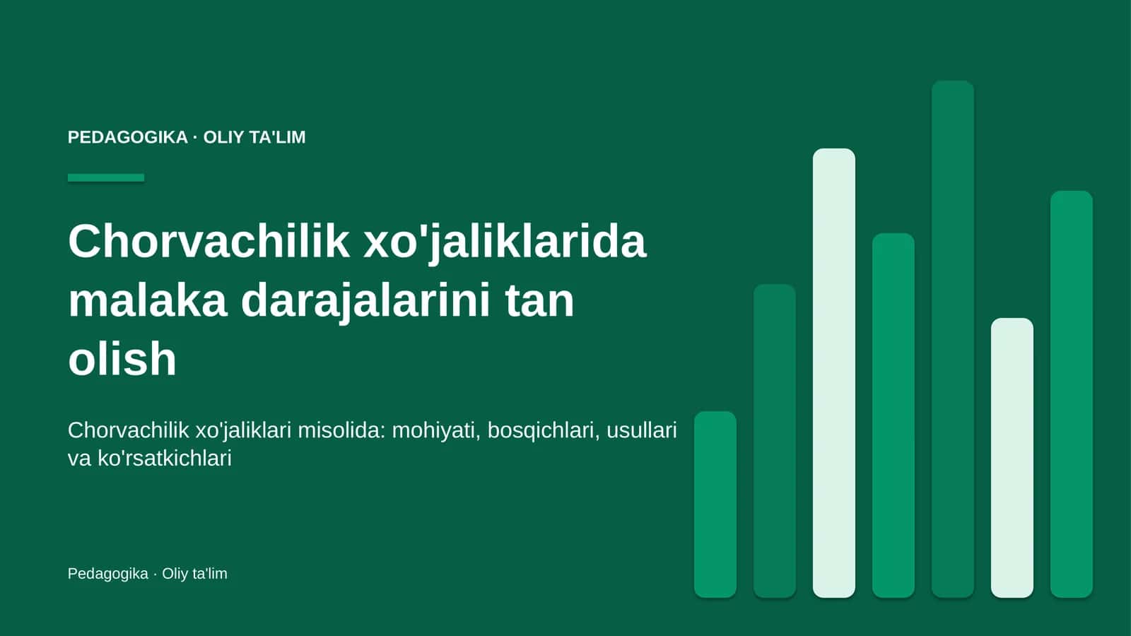 chorvachilik xo'jaliklarida malaka darajalarini tan olish 7472 1