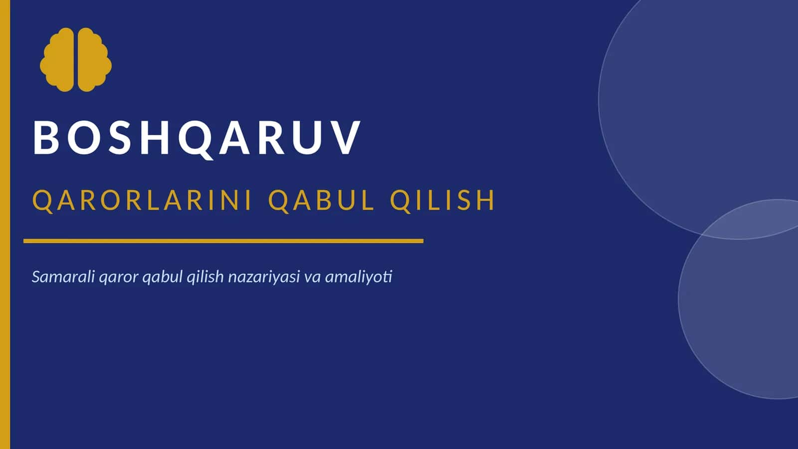 Qaror qabul qilish 1
