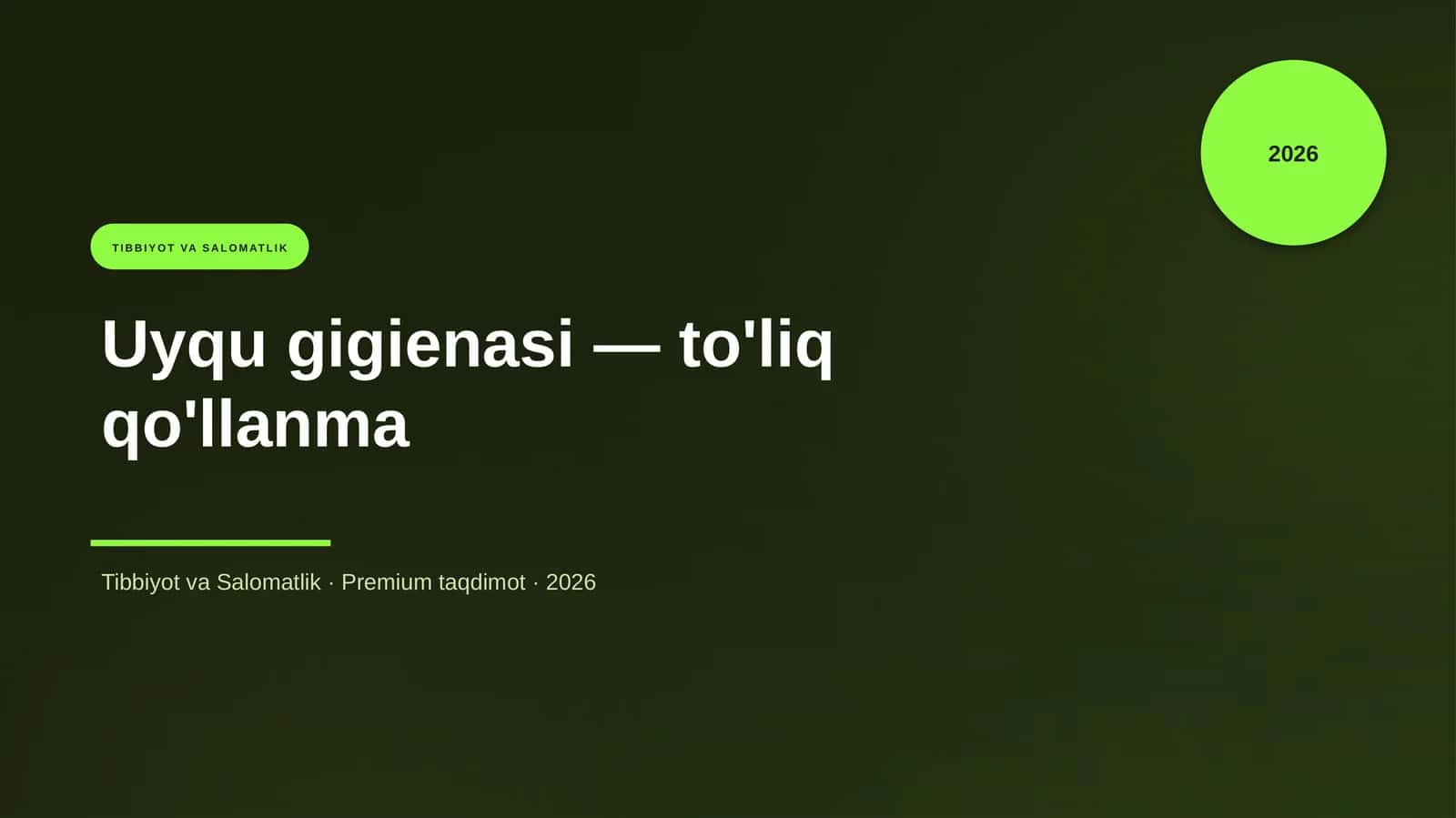 Uyqu gigienasi — to'liq qo'llanma 1