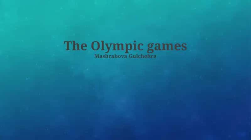 The Olympic games 1