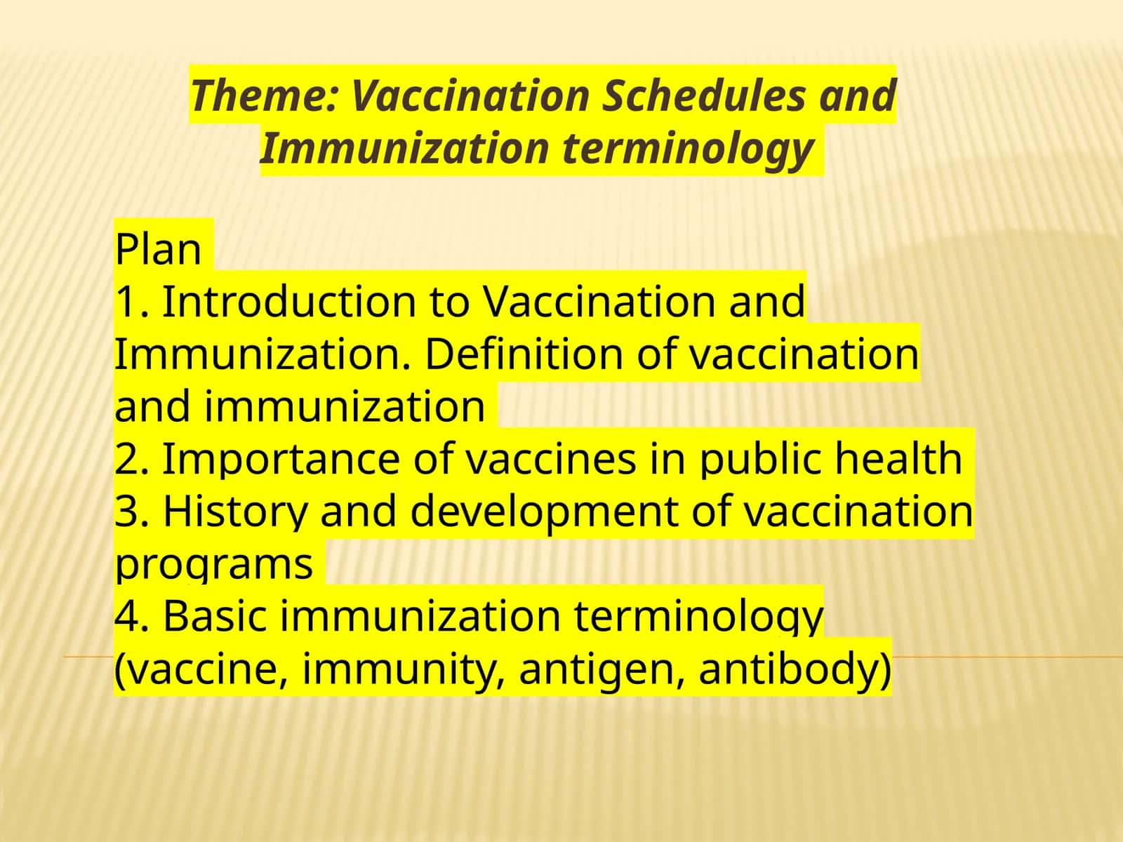 Vaccination Schedules and Immunization Terminology 1