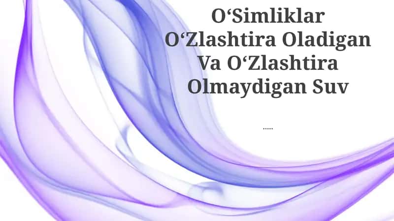 O'simliklar va suv 1