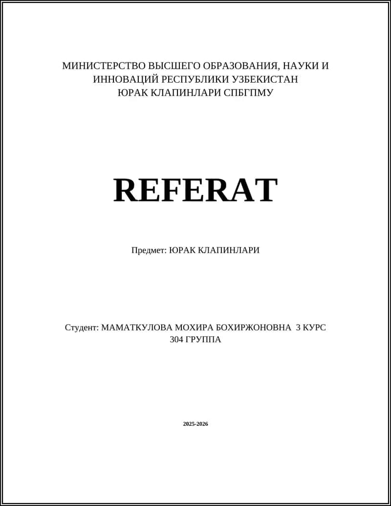 ЮРАК КЛАПИНЛАРИ 1