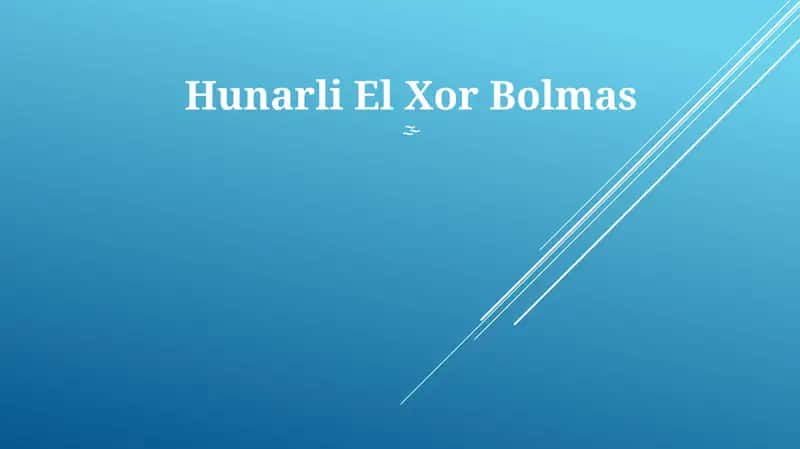 Hunarli El Xor Bolmas 1