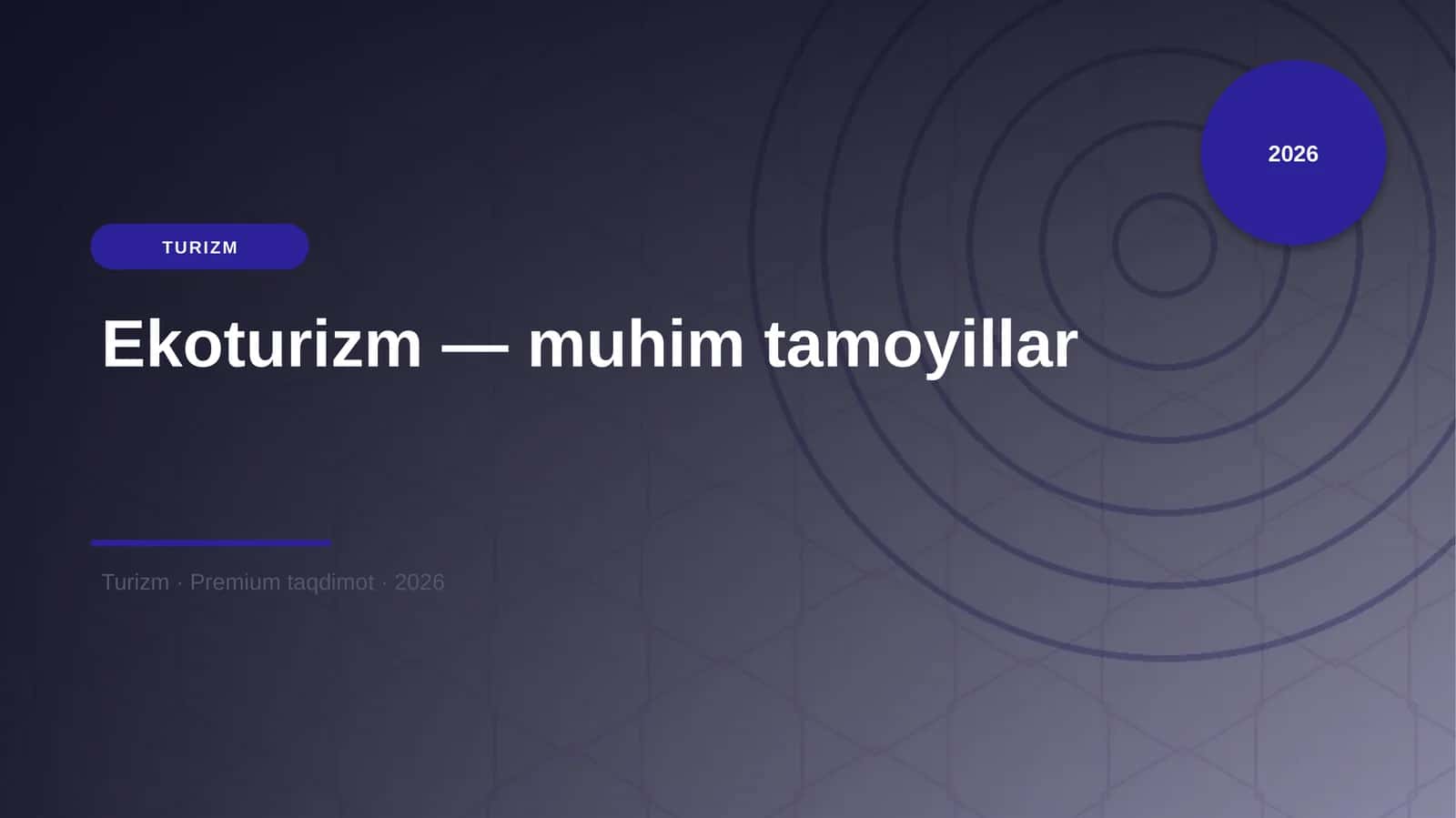 Ekoturizm — muhim tamoyillar 1