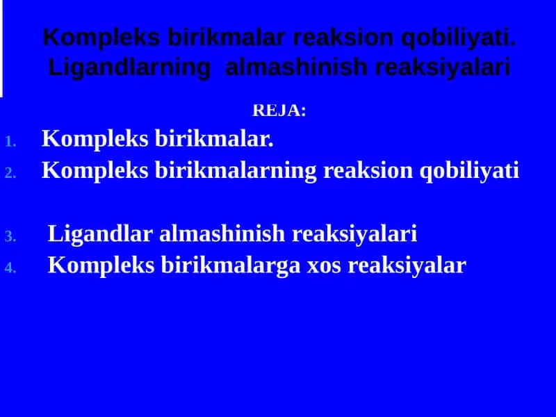 Kompleks birikmalar 1