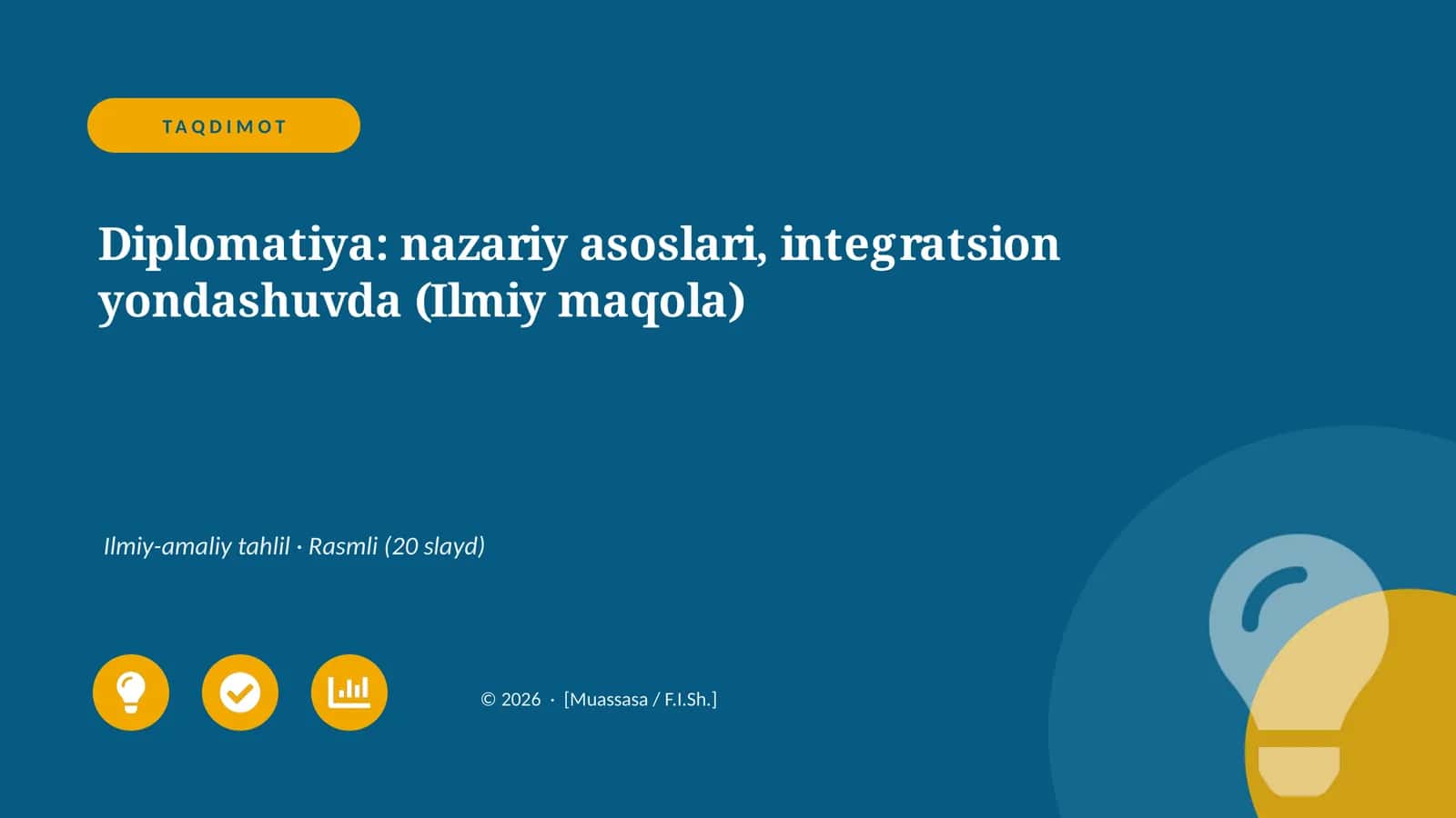 Diplomatiya: nazariy asoslari, integratsion yondashuvda (Ilmiy maqola) 1