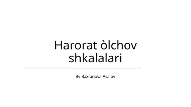 Harorat òlchov shkalalari 1