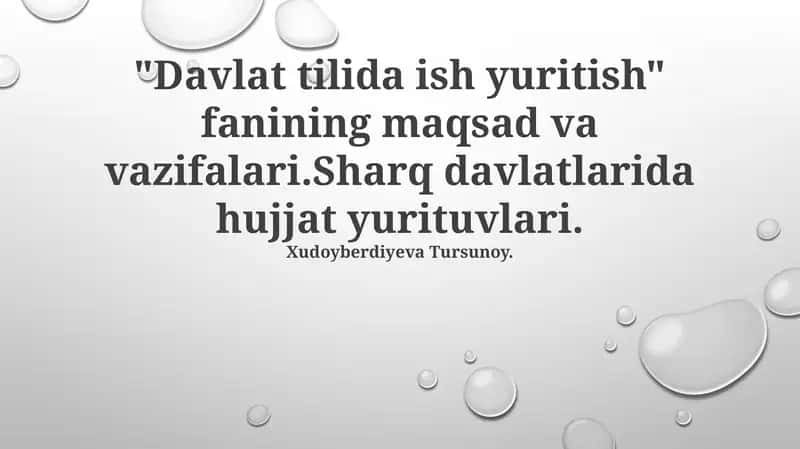 Davlat tilida ish yuritish 1