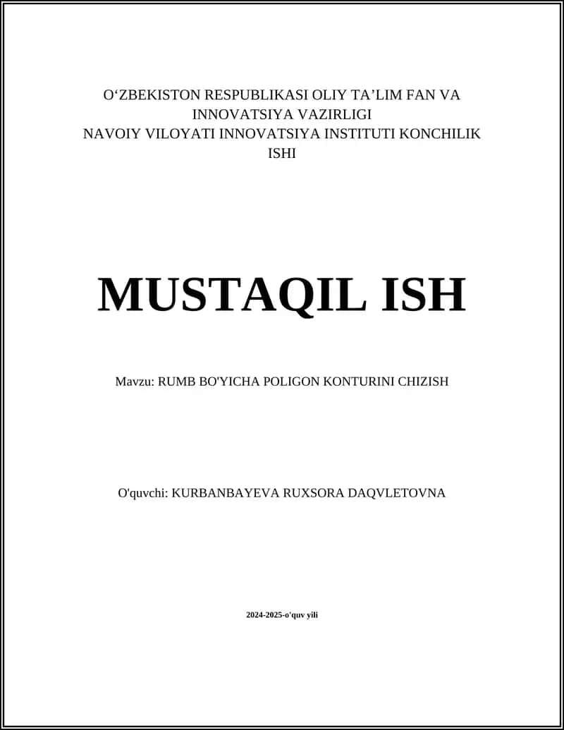 RUMB BO'YICHA POLIGON KONTURINI CHIZISH 1