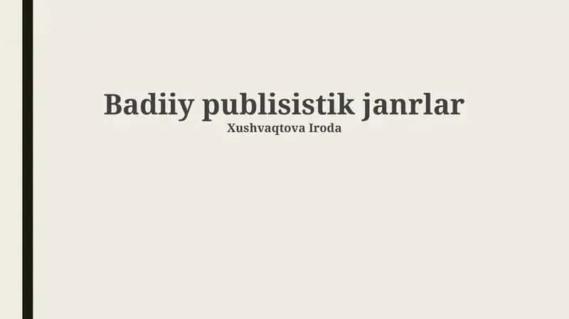 Adabiy Jurnalistika 1