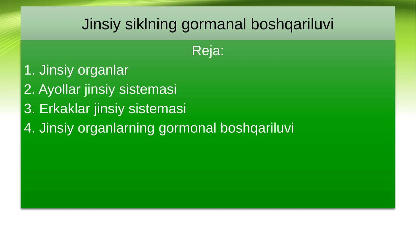Jinsiy organlar va sistemasi 1