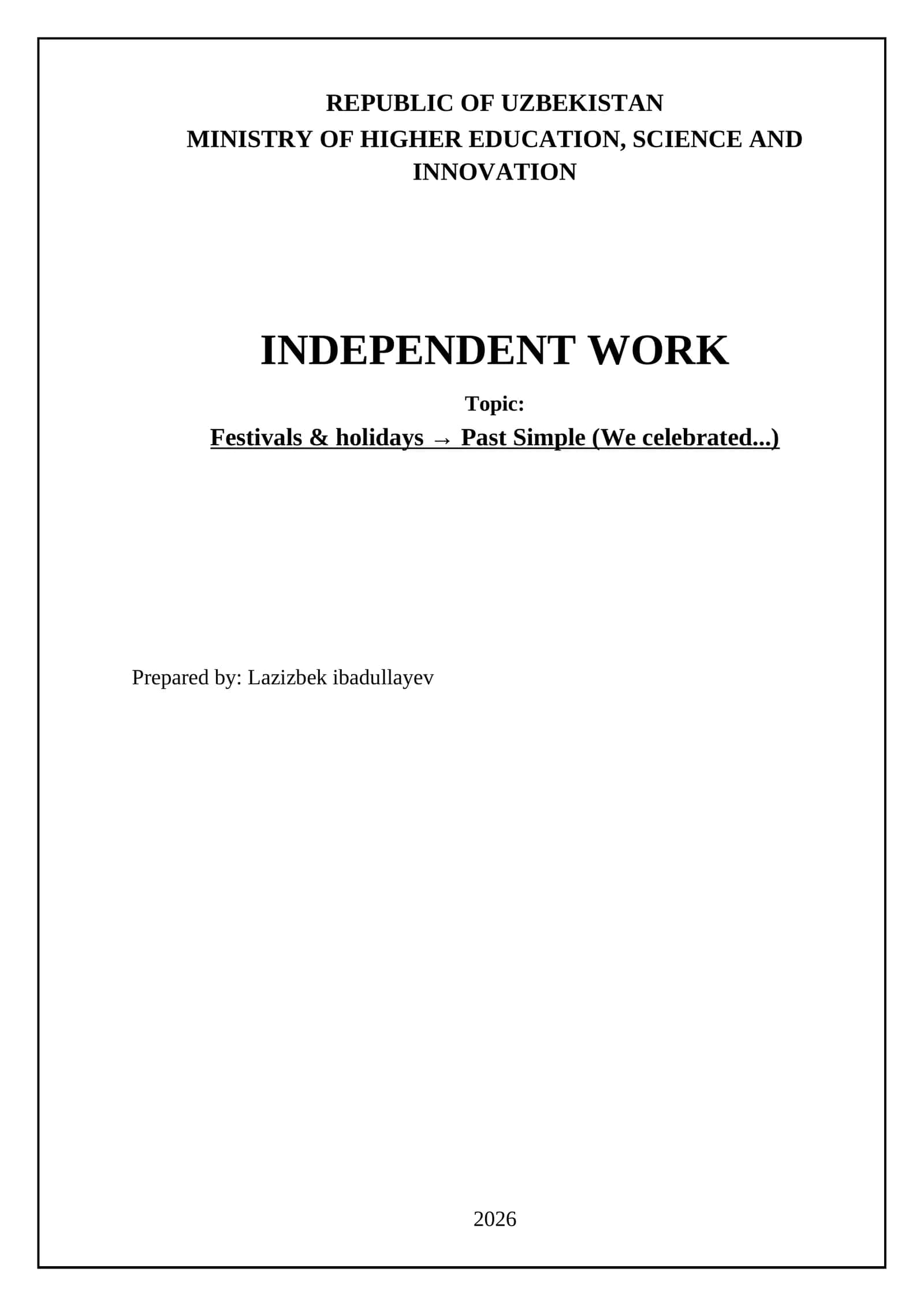 Independent Work 1