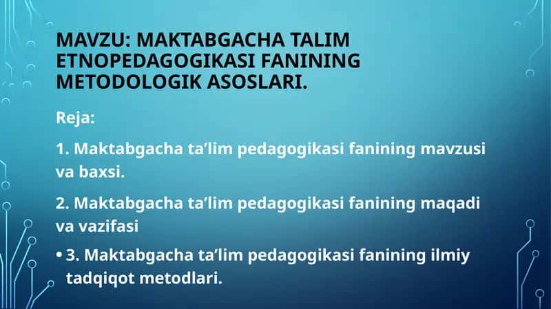 Maktabgacha ta'lim pedagogikasi 1