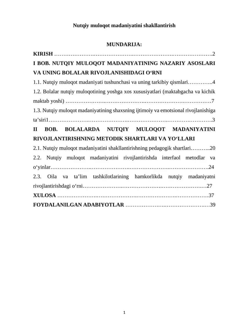 Nutqiy Muloqot Madaniyatini Shakllantirish 1