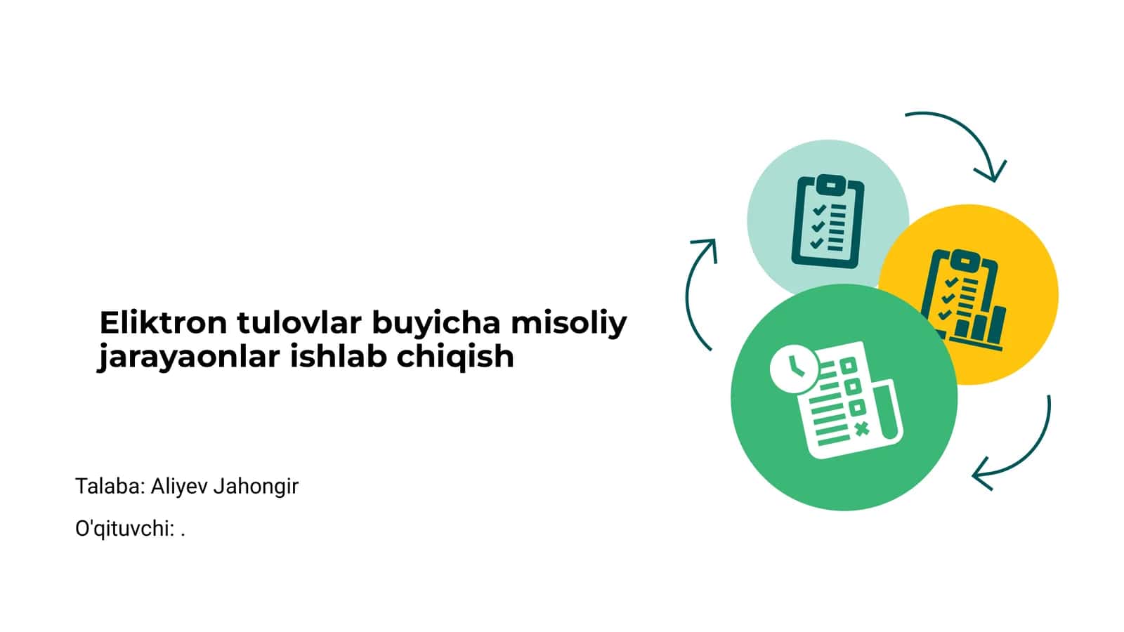 Elektron to‘lovlar: Asosiy tushunchalar 1