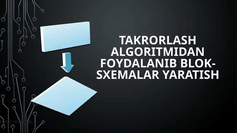 Takrorlash Algoritmi va Blok-sxemalar 1