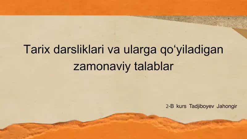 Tarix oʻqitish metodikasi 1