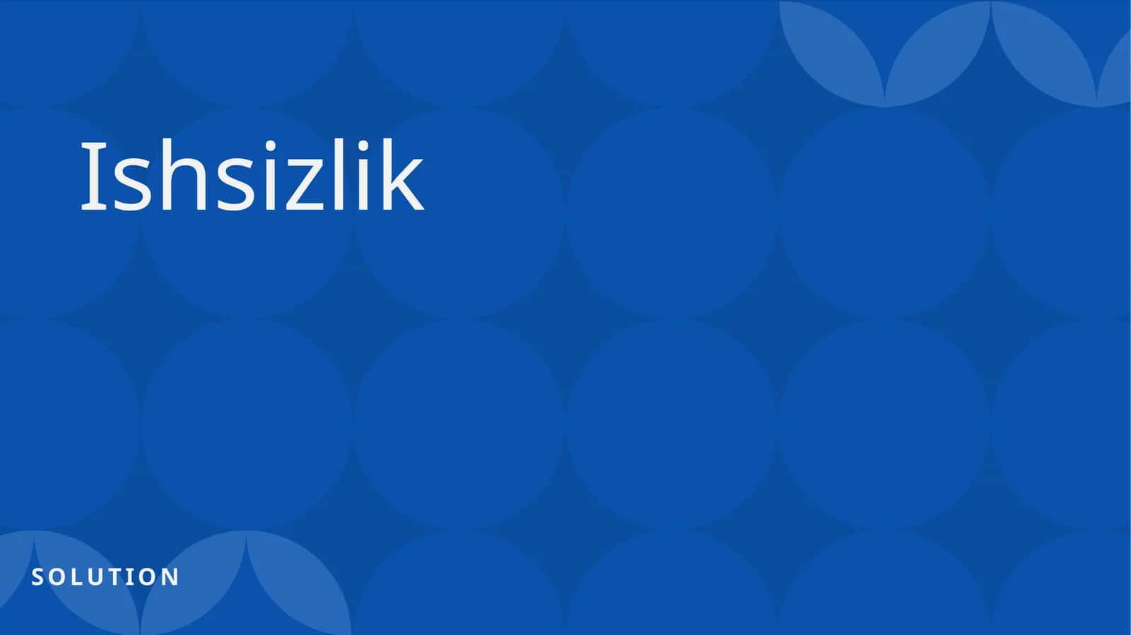 Ishsizlik. Bandlikni ta'minlash 1