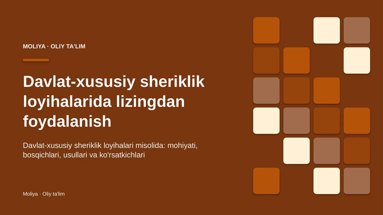 Davlat-xususiy sheriklik loyihalarida lizingdan foydalanish 1