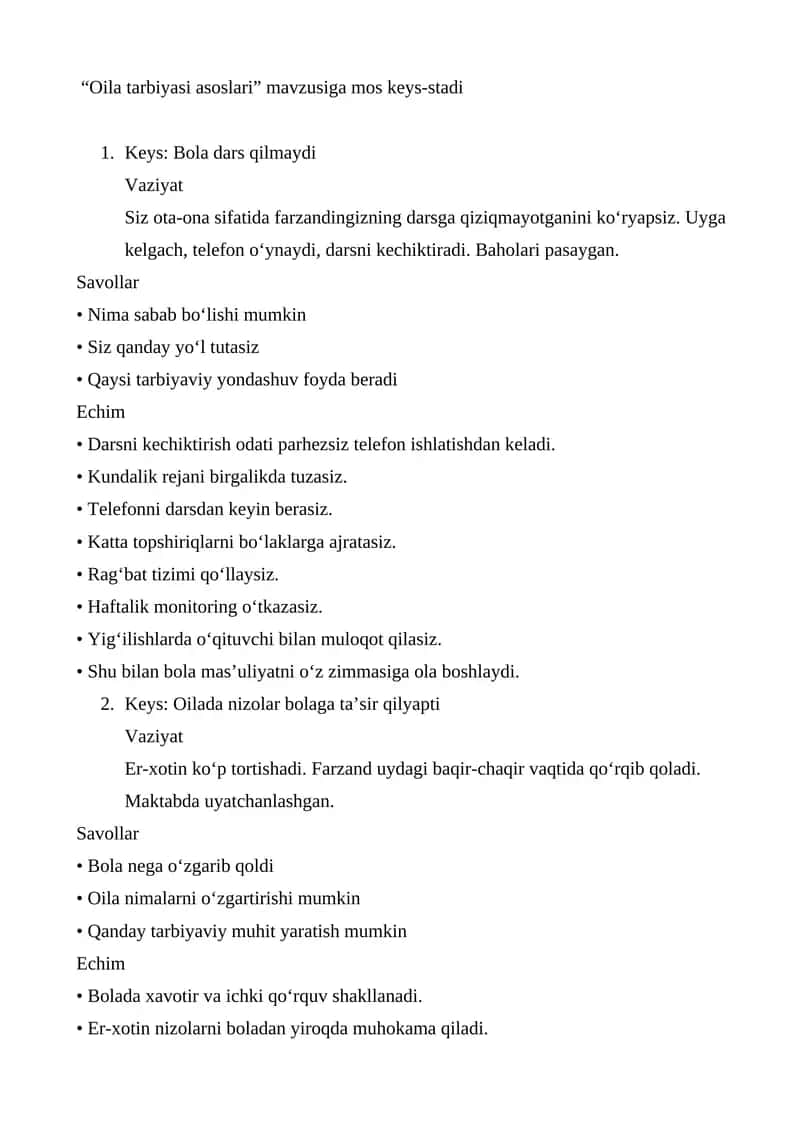 Oila tarbiyasi asoslari 1