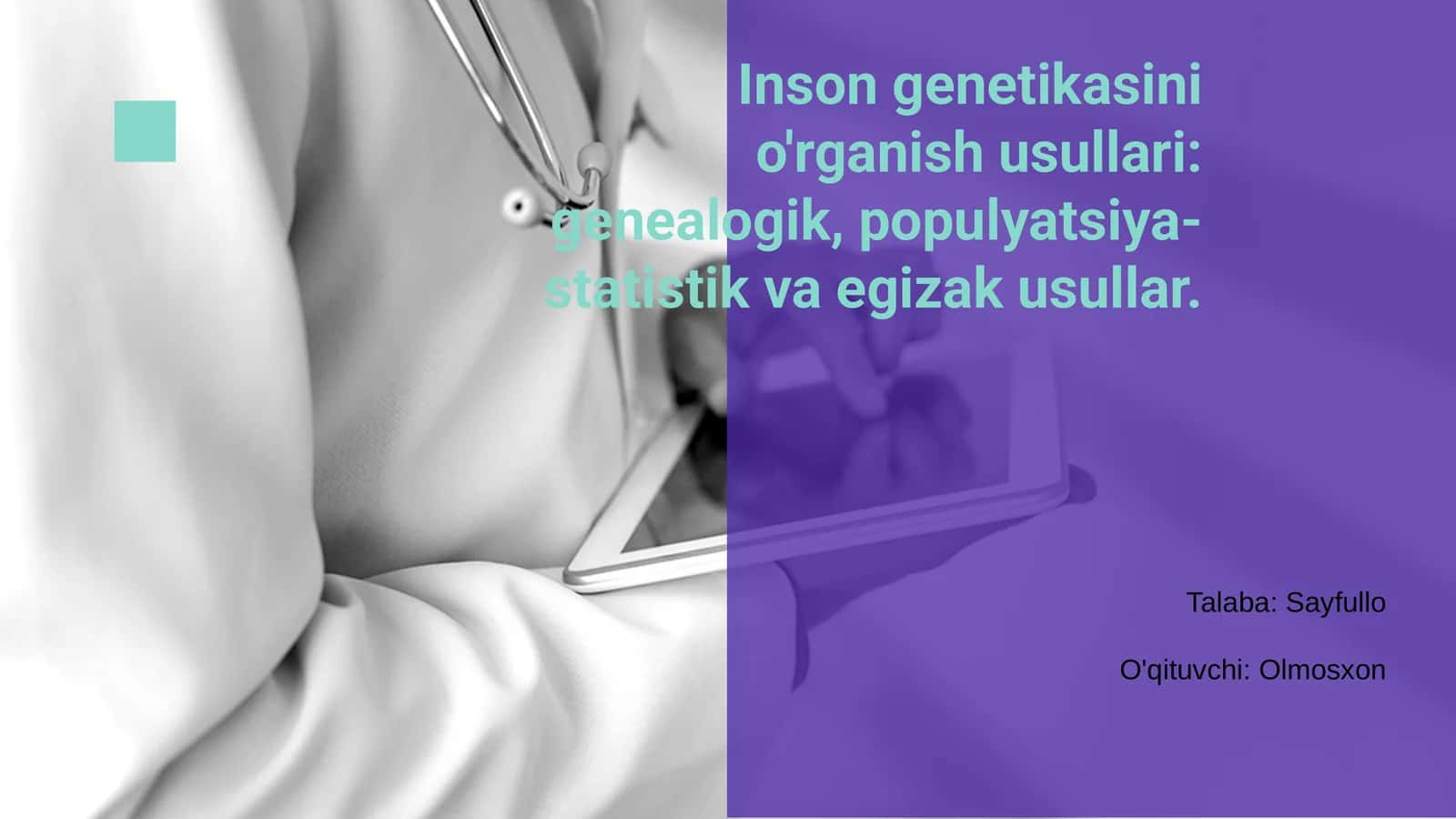 Inson genetikasini o'rganish usullari 1