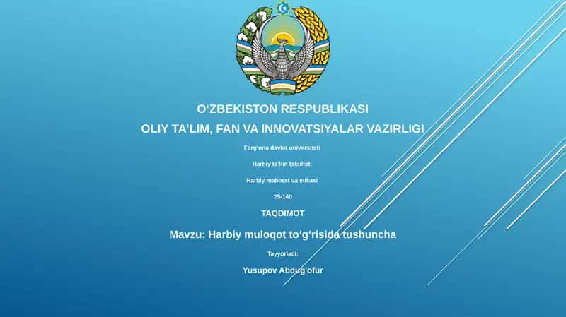 Harbiy muloqot toʻgʻrisida tushuncha 1