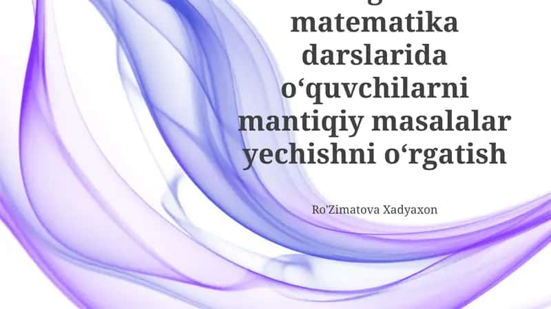 Mantiqiy O'yinlar Matematikaga Qo'llanma 1