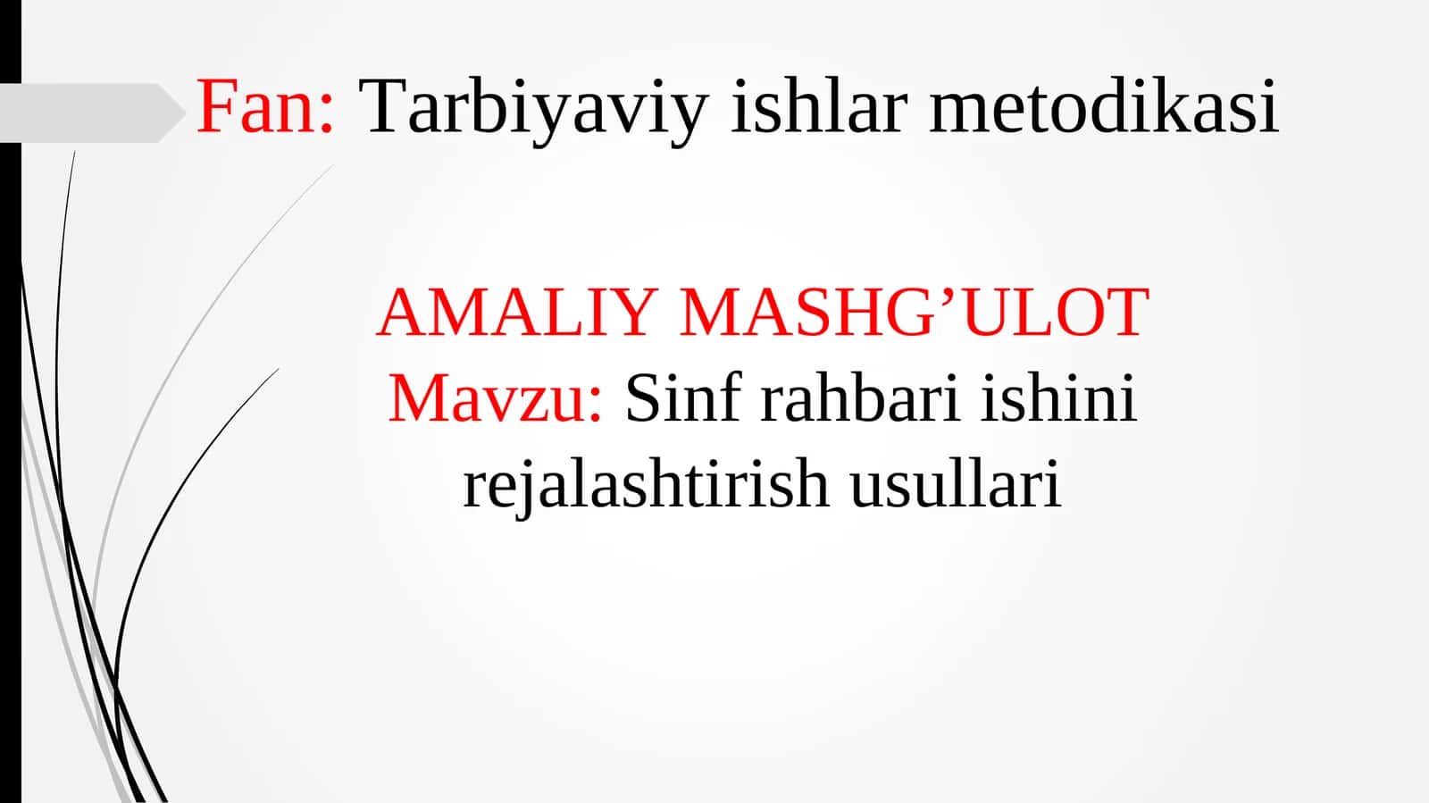 Sinf rahbari ishini rejalashtirish usullari 1