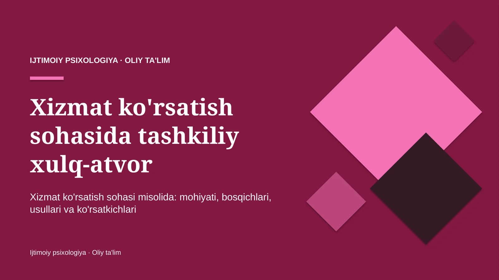 xizmat ko'rsatish sohasida tashkiliy xulq atvor 9494 1