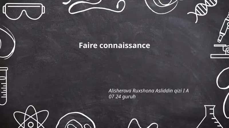 Faire connaissance 1
