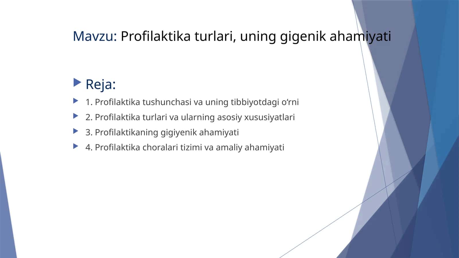 Profilaktika turlari, uning gigiyenik ahamiyati 1