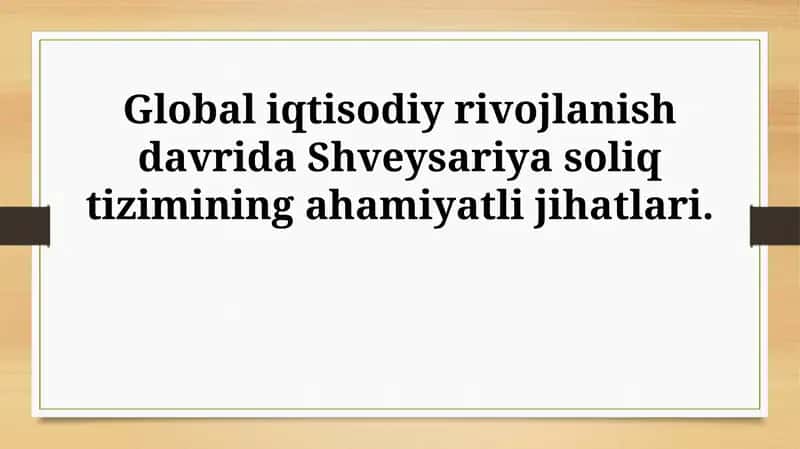 Shveysariya soliq tizimi 1