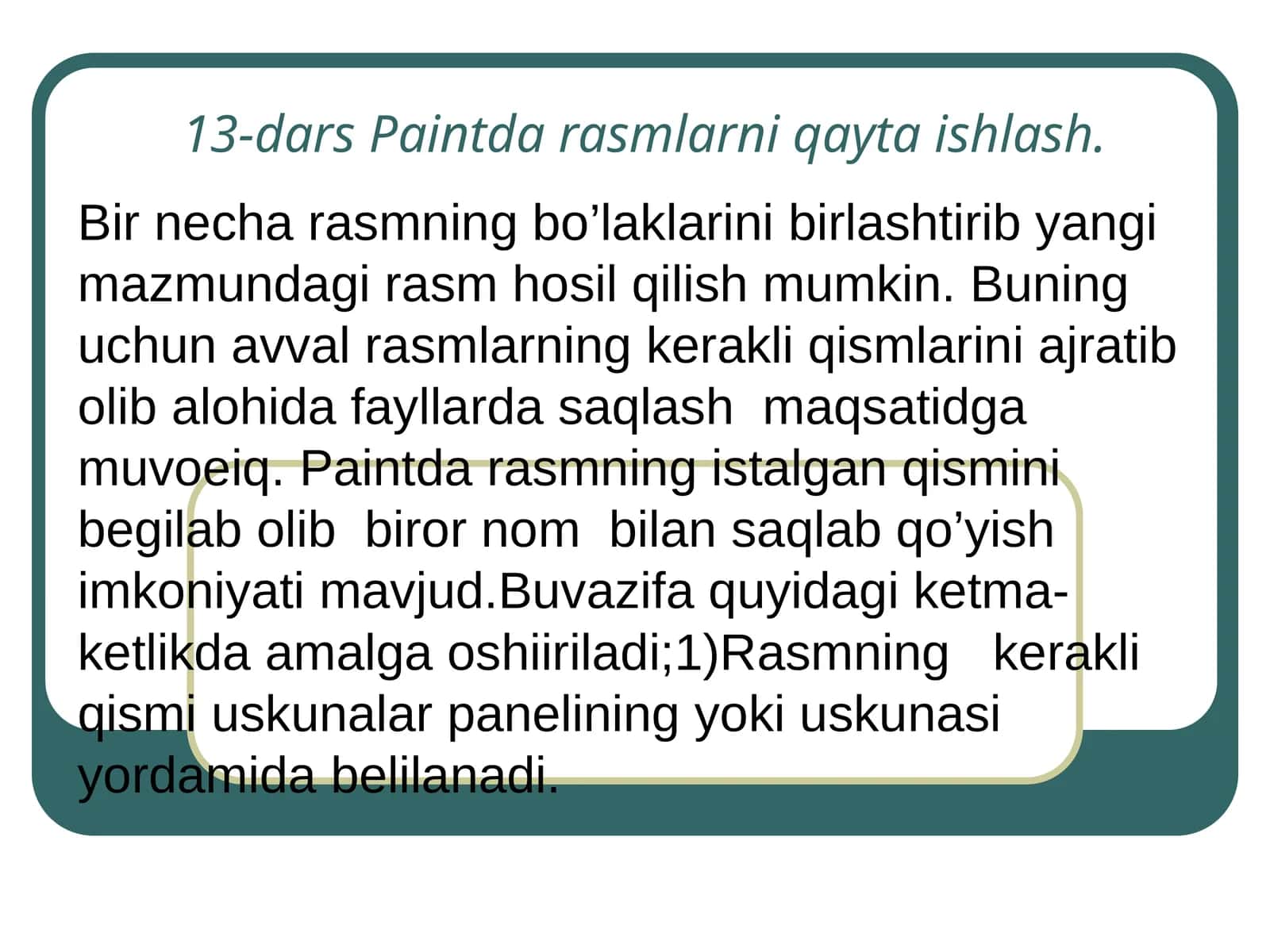 Paintda rasmlarni qayta ishlash 1