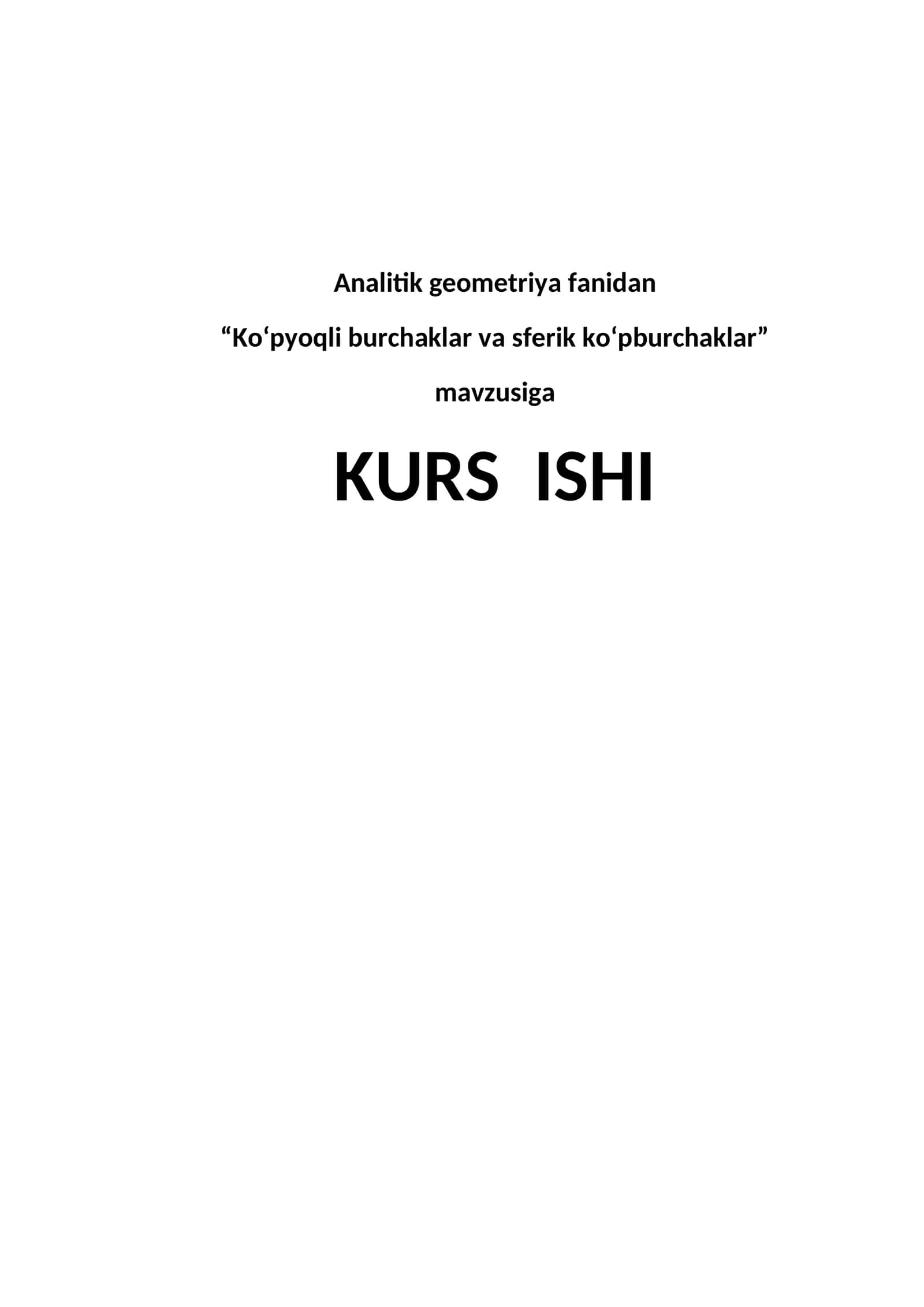 Ko‘pyoqli burchaklar va sferik ko‘pburchaklar 1