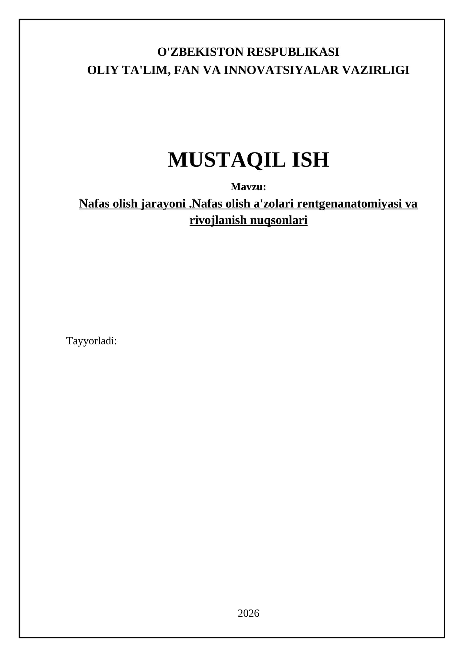 Nafas olish tizimining rentgenanatomik xususiyatlari 1