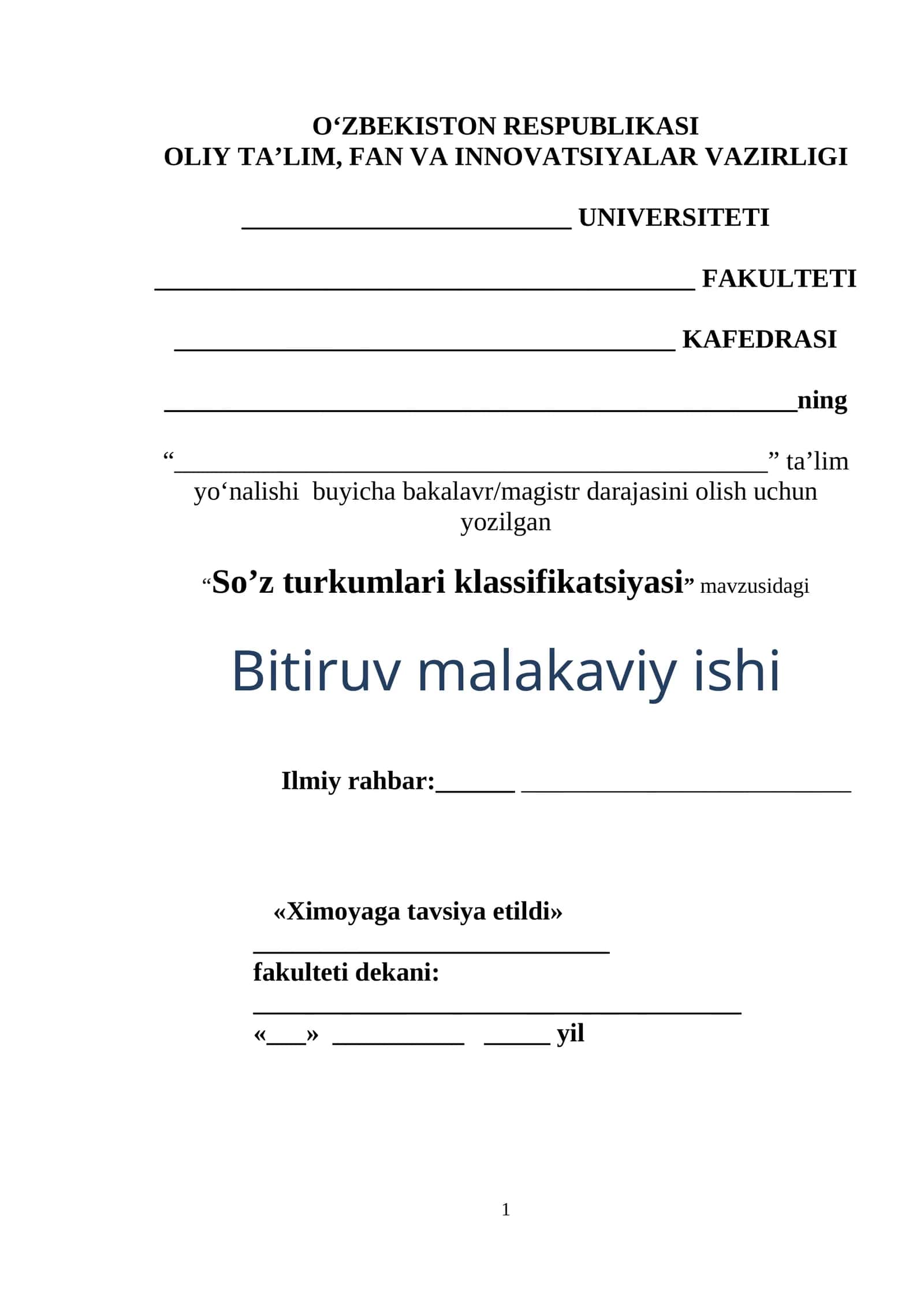 So’z turkumlari klassifikatsiyasi 1