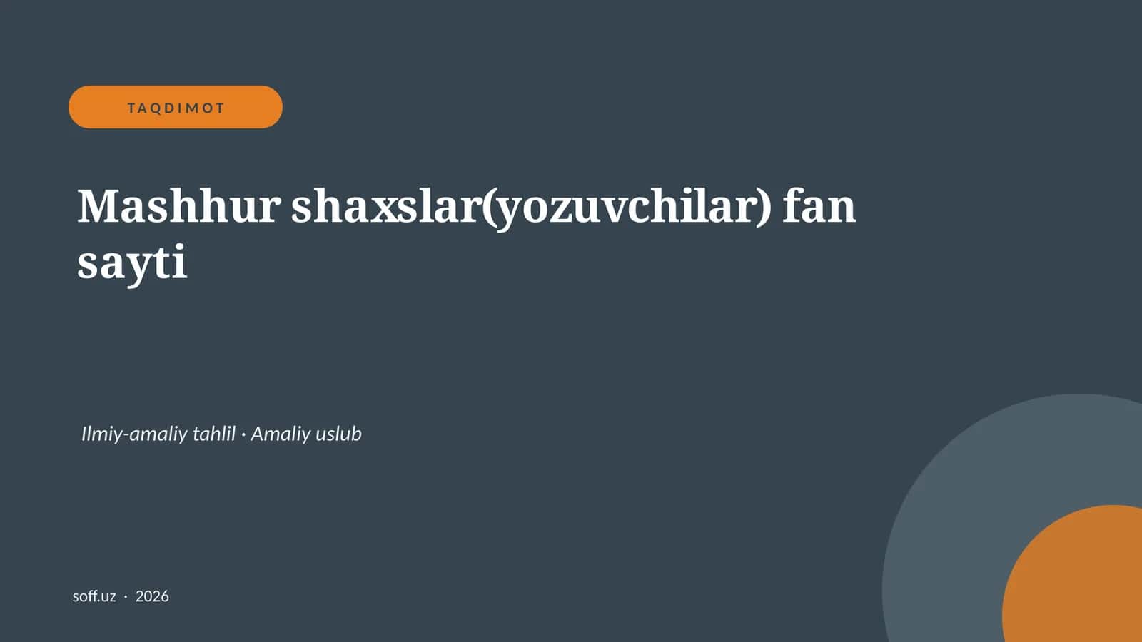 Mashhur shaxslar(yozuvchilar) fan sayti 1