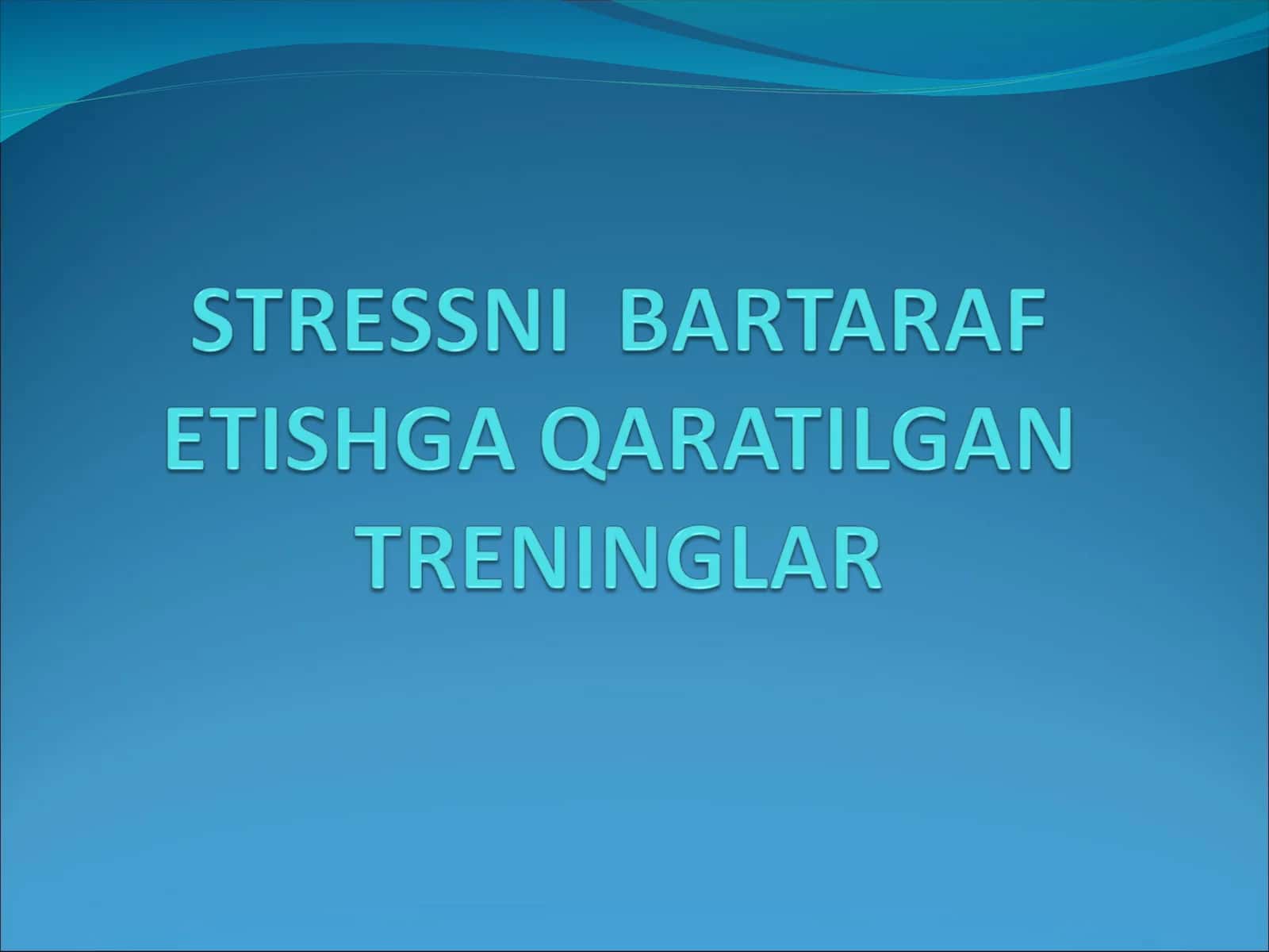 Stress holatlari va uning bosqichlari 1