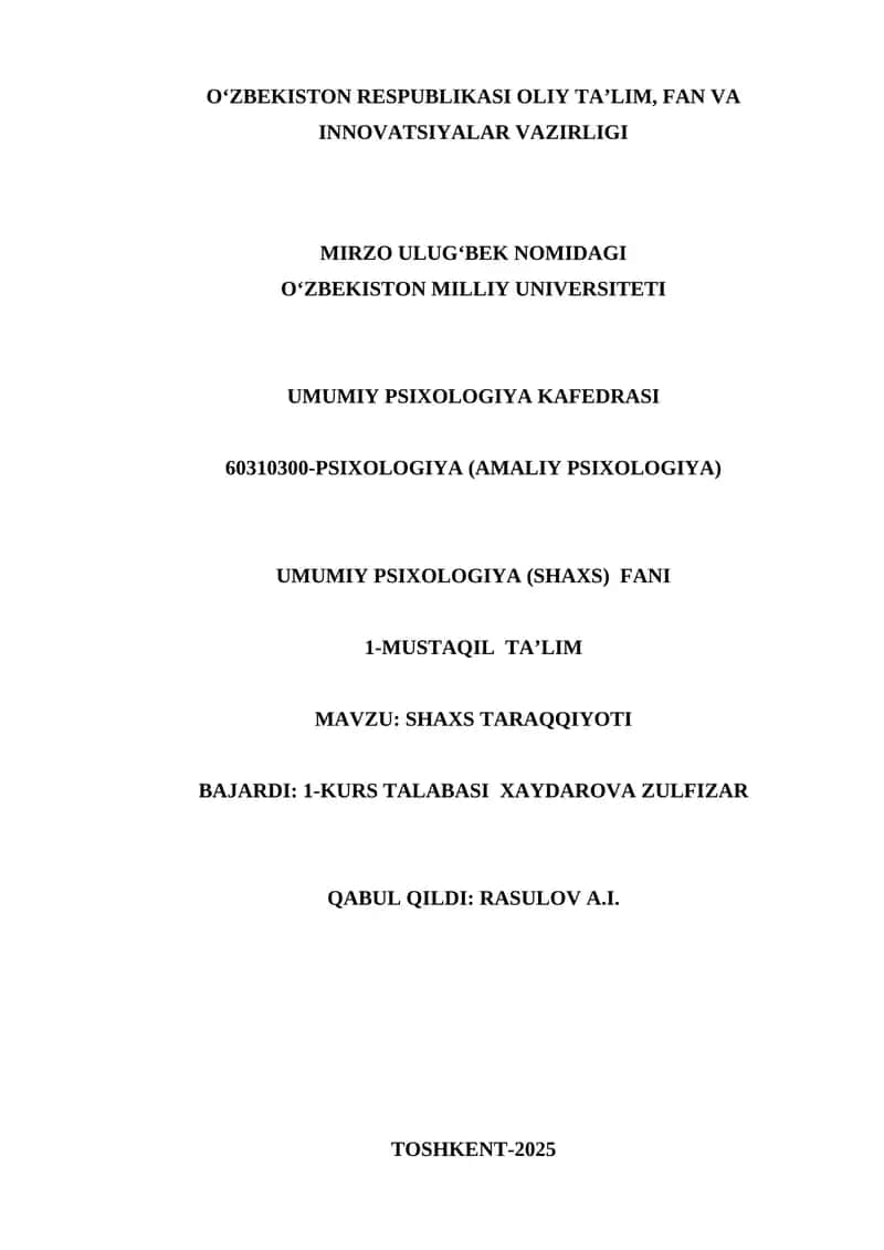 SHAXS TARAQQIYOTI 1